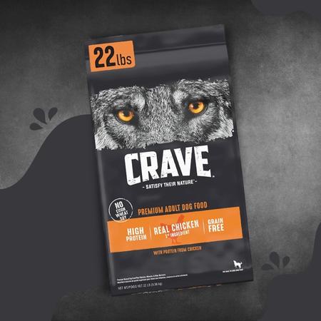 CRAVE Grain Free Adult Dry Dog Food with Protein from Chicken